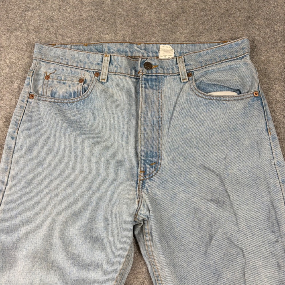 Levi 505 Straight Leg Jeans Mens W36 L30 Light Wash Blue Denim Made in USA 90s‎